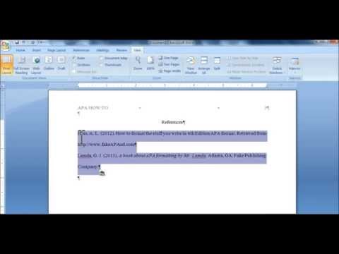 Set a Hanging Indent for APA References Page (or MLA Works Cited Page) Set a Hanging Indent for APA References Page (or MLA Works Cited Page)