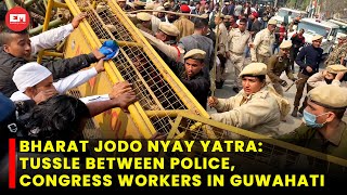 Clash breaks out after Bharat Jodo Nyay Yatra stopped from entering Guwahati