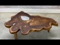 Teak and Molten Metal Coffee Table A Stunning Fusion