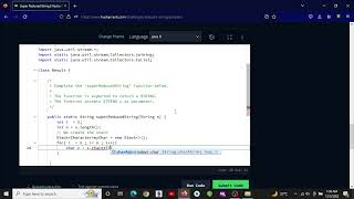 Hackerrank superReduced string solution using java