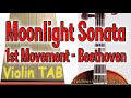 moonlight sonata 1st movement beethoven violin play along tab tutorial