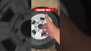 Tire emergency 🚨 🛞 #car #dad #fixed