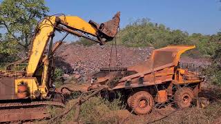 Beml Excavator BE1000 Loading Huge Chassis Body On Dumper || @MegaMachinesChannel