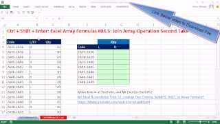 Ctrl + Shift + Enter: Excel Array Formulas #04.5: Join Array Operation or SUMIFS Function?