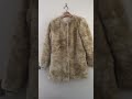 shorts zara faux fur jacket with snap button closure size m