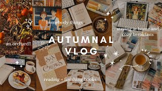 autumnal vlog 🍂🍵☁️. finishing classes, reading books, going to an orchard, homebody things