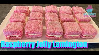 Raspberry Jelly Lamington - mysweetambitions