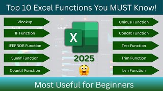 10 Excel Functions That Will Save You HOURS | Learn IF, VLOOKUP, Unique & More