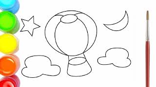 Menggambar balon udara untuk anak-anak |   рисование воздушных шаров для детей | drawing balloons