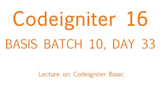 Codeigniter Bangla tutorial Part 16