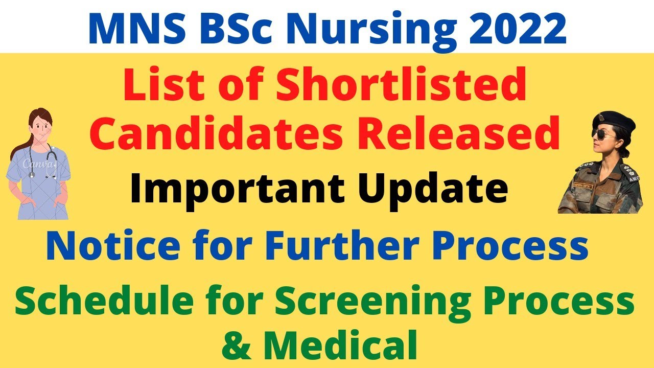 MNS BSc Nursing 2022 Latest Update | List Of Shortlisted Candidates ...