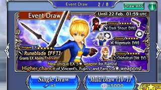 DFFOO Global: Ramza EX banner draws! The Hunt for Vincent 35cp is on!