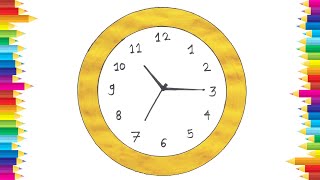 how to draw a clock || Clock drawing ||