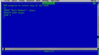 Qbasic program to select days of the week within seven days
