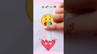 Emoji  art  😆+❤️+🌈 #satisfying