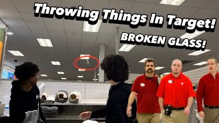 Throwing Random Items In TARGET! (BROKEN GLASS)