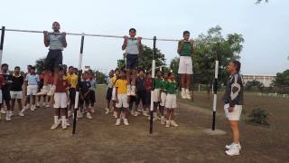 Sainik School Bijapur, PT Test, Chin Up Exercise,6 Aug 2014