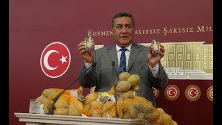 CHP'li Ömer Fethi Gürer'den, TBMM'de patatesli basın toplantısı