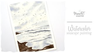Watercolor seascape - simple painting for beginners
