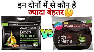 Garnier Black Naturals Oil Enriched Cream Colour Vs Godrej Expert Rich Creme Hair Colour