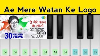 Ae Mere Watan Ke Logo Piano Tutorial | National Song