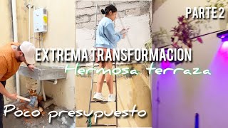 GRAN TRANSFORMACION EN MI TERRAZA PARTE 2 // TIRAMOS EL LAVADERO 😱 NUEVA LLAVE DE AGUA ✨ ESTUCAMOS