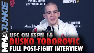 Dusko Todorovic agrees with referee stoppage in TKO win | UFC on ESPN 16 post-fight interview