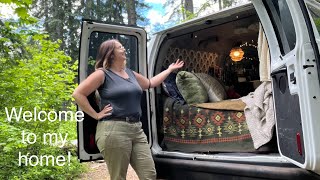 Living in my van |  van tour 2010 Ford Econoline | Epic DIY upgrades 2024 #solot