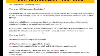 WHEN TO USE STATIC VARIABLE METHODS IN JAVA INTERVIEW