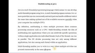Multithreading in java