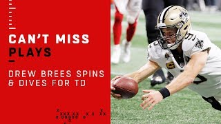 Drew Brees Pulls Off Sick Spin Move & Dives for TD!