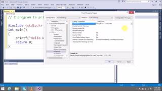 How to run C program in Microsoft Visual Studio 2013