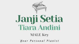 Janji Setia - Tiara Andini Male Key Karaoke - Piano Instrumental Cover With Lyrics