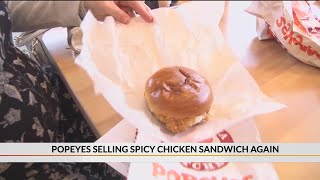 Popeyes selling spicy chicken sandwich again