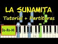 LA SUNAMITA Montesanto Piano Tutorial Cover Facil + Partitura PDF Acordes Pista Letra Sheet Music