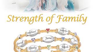 Strength Of Family Name Engraved Crystal Birthstone Bracelet