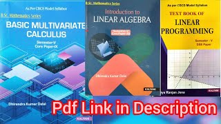 Mathematics Honours 5th Semester Books Pdf Link