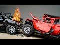 Toyota Tundra VS Jeep Wrangler / Thar Crash Test | Cars Destruction in Slow Motion