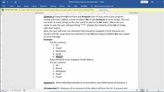 Arraylist question two - part one java3 (Arabic)