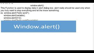 window.alert() function - JavaScript Classes || Badoghey Tutorial