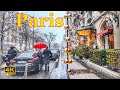 Paris,France🇫🇷 -Heavy Snowfall in Paris 2024 4K | Paris Sous La Neige | Paris 4K | A Walk In Paris