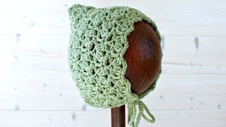 How to crochet an easy pixie bonnet / hat - The Zoe Bonnet