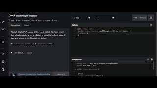 Small enough? - Beginner - Codewars - 7 Kyu (JAVA)