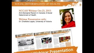 NCCAH Webinar Anti-Aboriginal Racism in Canada Presentation with Dr. Loppie