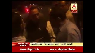 CM Rupani Stop car and help accident victim at Raysan, Gandhinagar