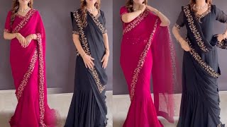 Gown saree Cutting and stitching/Saree Gown design #kurtidesign #dress #clothingdesign #stitching