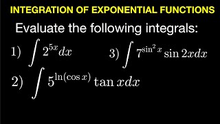 Integration of Exponential Functions (Base a )
