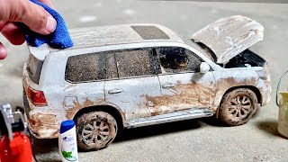 Washing Dirty 🤮 Miniature Land Cruiser After Extreme Off-roading | Diecast Car  - Adult Hobbies