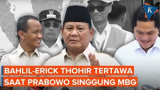 Momen Bahlil-Erick Thohir Tertawa Saat Prabowo Bicara soal Makan Bergizi Gratis