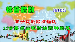 【两条均线看涨跌】美股|标普指数五分级别买点确认（202303250817）